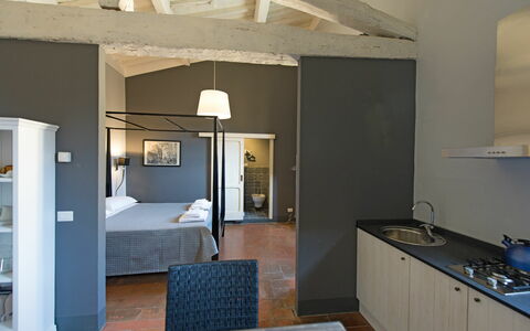 Accommodatie Montegufoni 22: Keuken, Lunchroom, Woonkamer