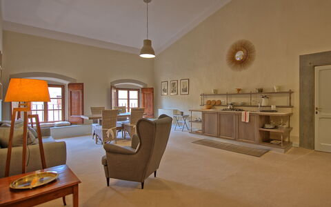 Accommodatie Montegufoni 27: Keuken, Lunchroom, Woonkamer