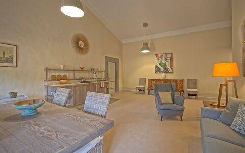 Accommodatie Montegufoni 27: Keuken, Lunchroom, Woonkamer