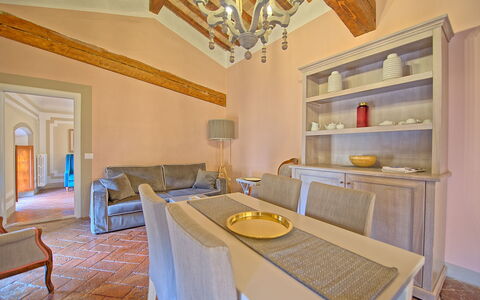 Accommodatie Montegufoni 18: Keuken, Lunchroom, Woonkamer