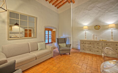 Accommodatie Montegufoni 17: Keuken, Lunchroom, Woonkamer