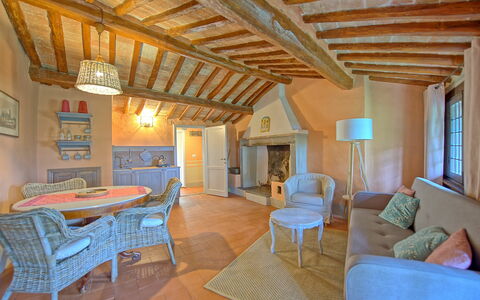 Accommodatie Montegufoni 11: Keuken, Lunchroom, Woonkamer