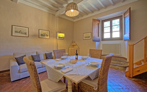 Accommodatie Montegufoni 28: Keuken, Lunchroom, Woonkamer