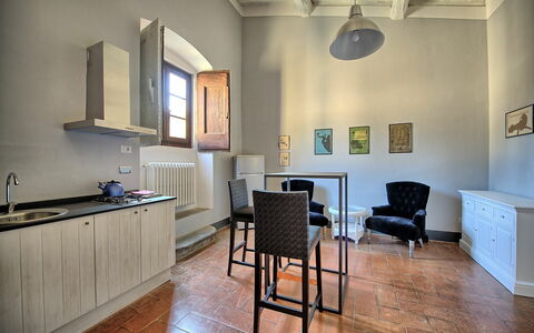 Accommodatie Montegufoni 22: Keuken, Lunchroom, Woonkamer