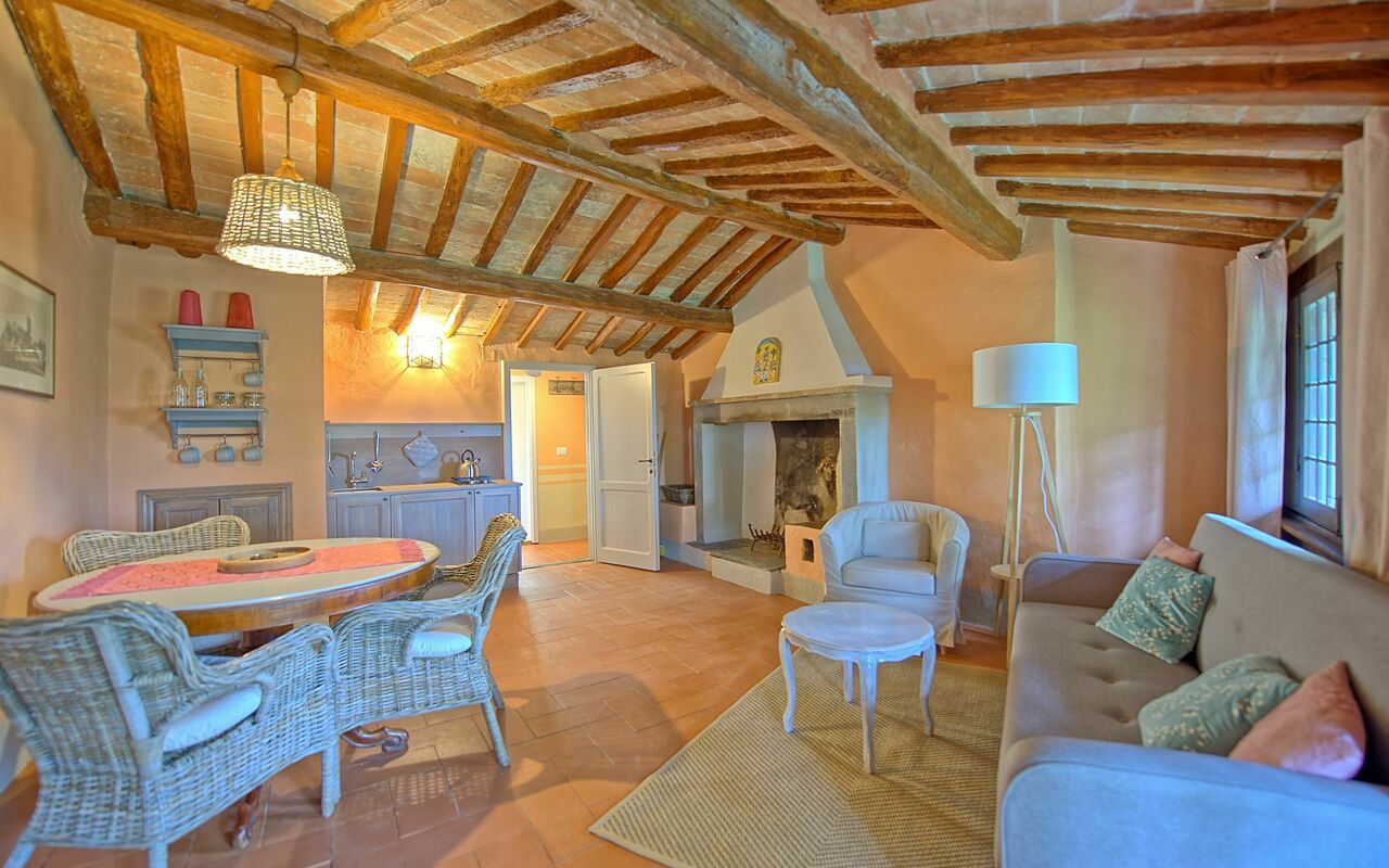 Accommodatie Montegufoni 11: Keuken, Lunchroom, Woonkamer