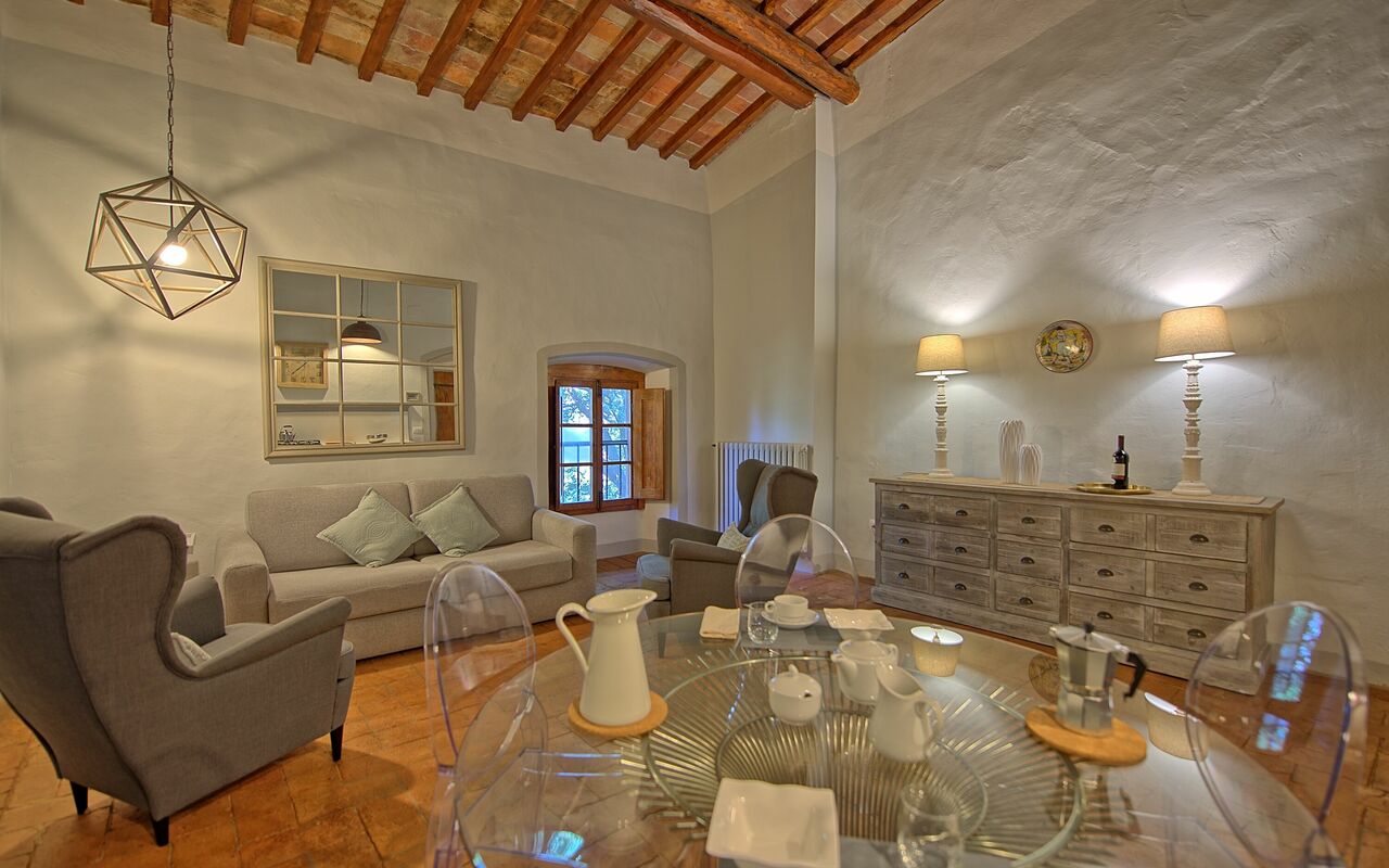 Accommodatie Montegufoni 17: Keuken, Lunchroom, Woonkamer