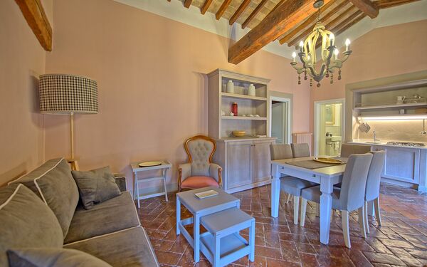 Accommodatie Montegufoni 18: Keuken, Lunchroom, Woonkamer
