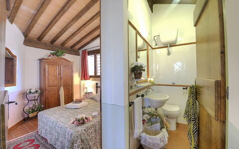 Accommodatie Montelopio 6: Badkamer, slaapkamer