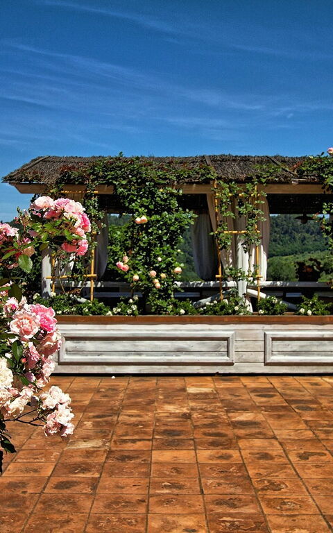 Villa Petrognano: Balkon / terras / patio, Buitenshuis