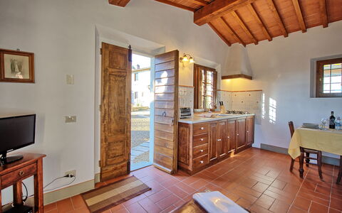 Accommodatie Le Fonti 8: Keuken, Lunchroom, Woonkamer