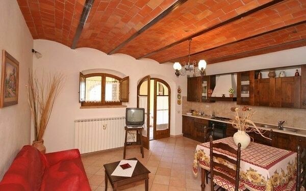 Accommodatie Pienza a: Keuken, Lunchroom, Woonkamer