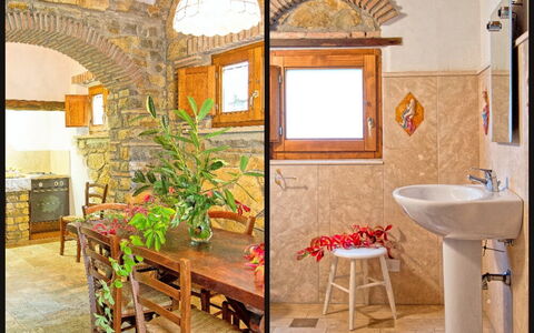 Accommodatie Adamo Ed Eva: Badkamer, Keuken, Lunchroom, Woonkamer