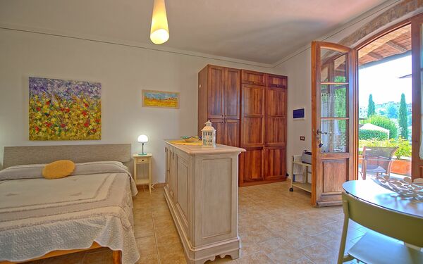 Accommodatie Ovile: Keuken, Lunchroom, slaapkamer, Woonkamer