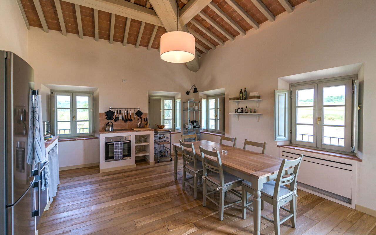 Accommodatie La Valle 3 Castelfalfi: Keuken, Lunchroom, Woonkamer