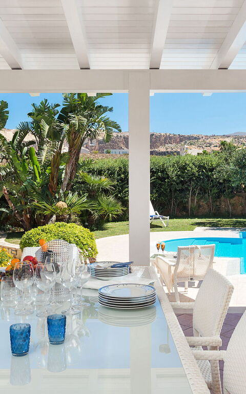 Afrodite: Balkon / terras / patio, Buitenshuis, Tuin, Zomer, zwembad