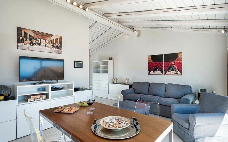 Taormina Suite: Keuken, Lunchroom, Woonkamer