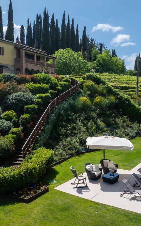 Villa Sabrina: Tuin, zwembad