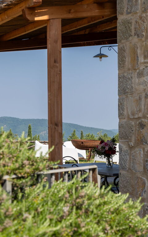 Villa San Michele: Balkon / terras / patio, Buitenshuis, Keer bekeken, Tuin