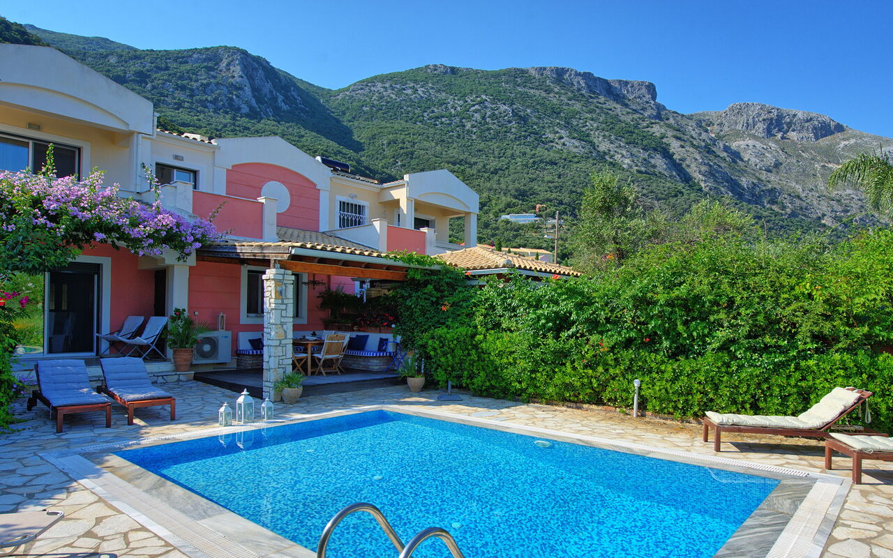 Beach Villa Blue: Buitenkanten, Buitenshuis, Tuin, zwembad