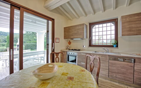 Accommodatie Fornace 1: Keuken, Lunchroom, Woonkamer