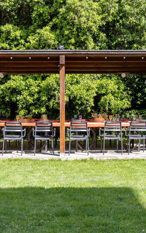 Villa Cangeli: Balkon / terras / patio, Buitenshuis, Tuin