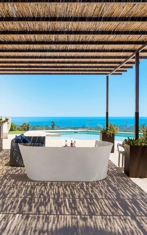 Villa Torre Etnea: Balkon / terras / patio, Buitenkanten, Buitenshuis, zwembad