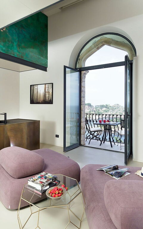 Torre Isola Bella: Keuken, Lunchroom, Woonkamer