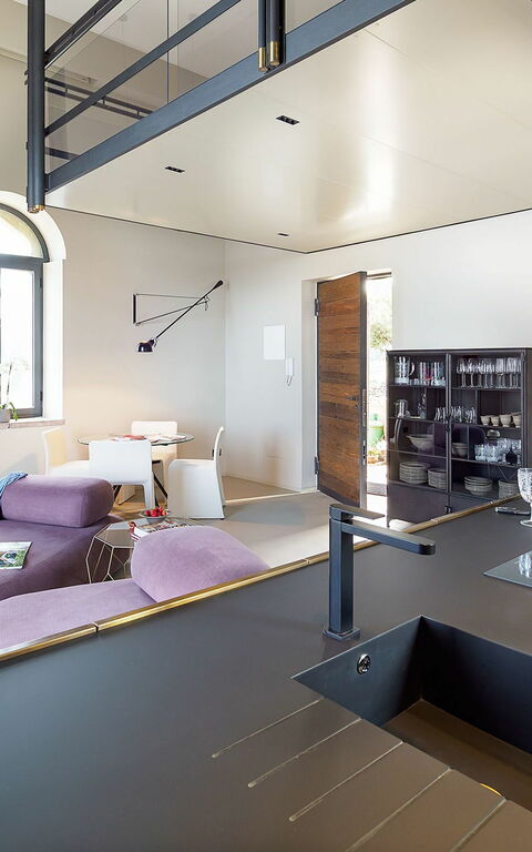 Torre Isola Bella: Keuken, Lunchroom, Woonkamer