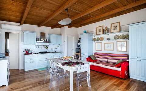 Accommodatie Onda: Keuken, Lunchroom, Woonkamer