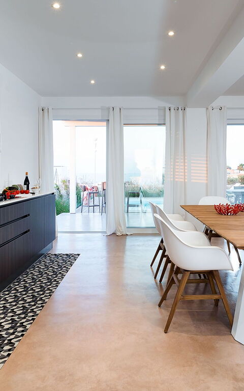 Villa San Lorenzo Palma: Keuken, Lunchroom, Woonkamer