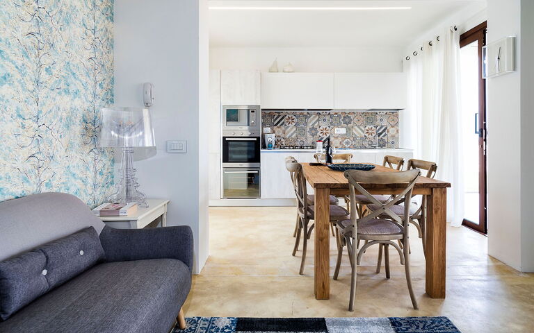 Villa San Lorenzo Lavanda: Keuken, Lunchroom, Woonkamer