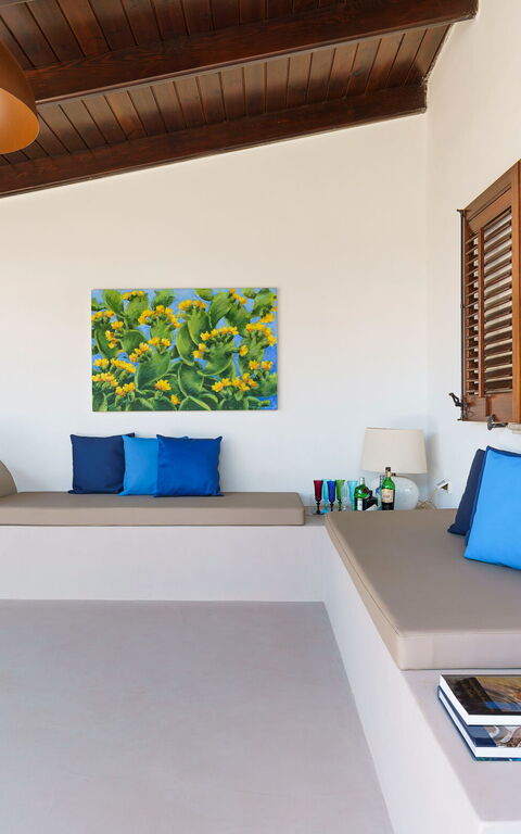 Villa Cala Mancina: Balkon / terras / patio, Buitenkanten, Buitenshuis