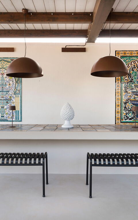 Villa Cala Mancina: Balkon / terras / patio, Buitenkanten, Buitenshuis
