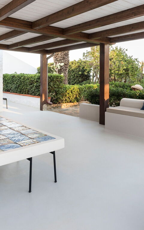 Villa Cala Mancina: Balkon / terras / patio, Buitenkanten, Buitenshuis