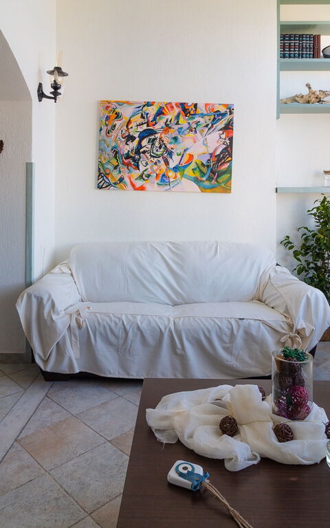 Beach Villa Athanasia: Woonkamer