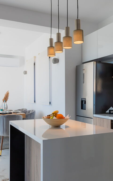 Villa Olivum: Keuken, Woonkamer