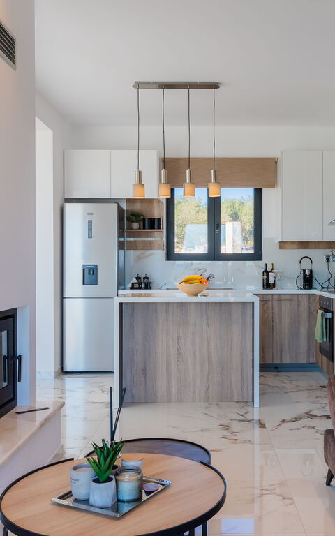 Villa Olivum: Keuken, Woonkamer