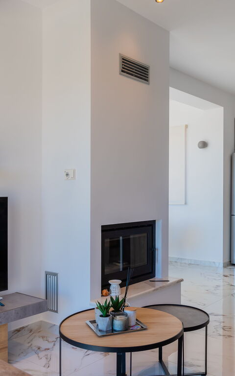 Villa Olivum: Keuken, Woonkamer