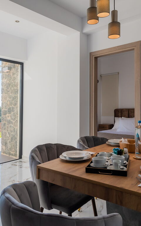 Villa Olivum: Keuken, Woonkamer