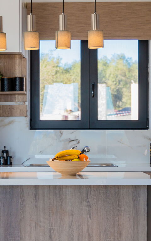 Villa Olivum: Keuken, Woonkamer