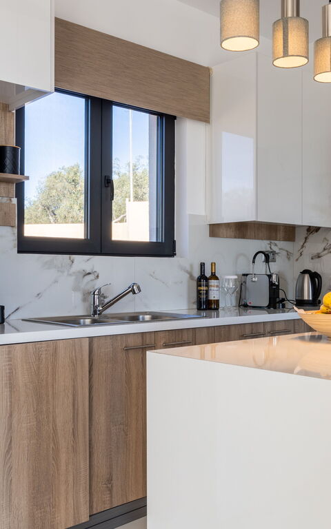 Villa Olivum: Keuken, Woonkamer