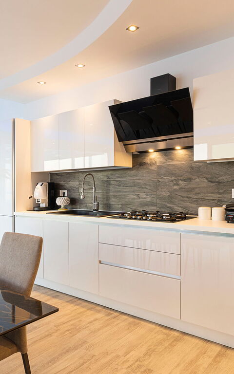 Villa Domizia: Keuken, Lunchroom