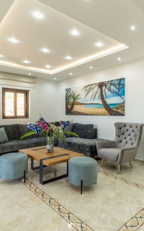 Villa Halepi: Woonkamer