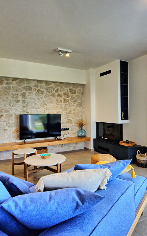 Villa Acropolitana: Keuken, Woonkamer