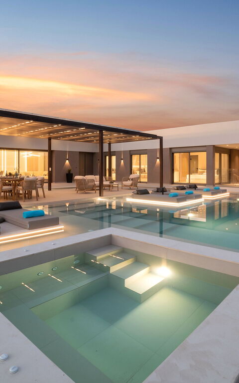 Villa El: bubbelbad, zwembad