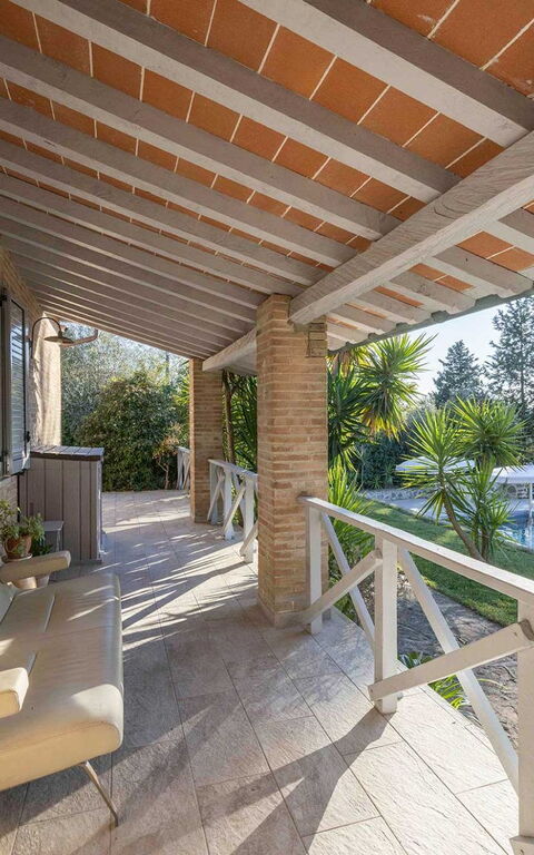 Santo Stefano: Balkon / terras / patio, zwembad