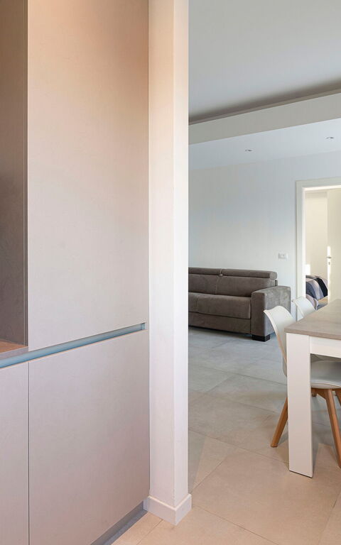 Villa Anna Plemmirio: Keuken, Lunchroom, Woonkamer