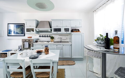 Accommodatie Delfino: Keuken, Lunchroom, Woonkamer