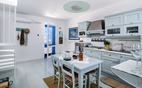 Accommodatie Delfino: Keuken, Lunchroom, Woonkamer