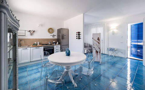 Accommodatie Riccio: Keuken, Lunchroom, Woonkamer